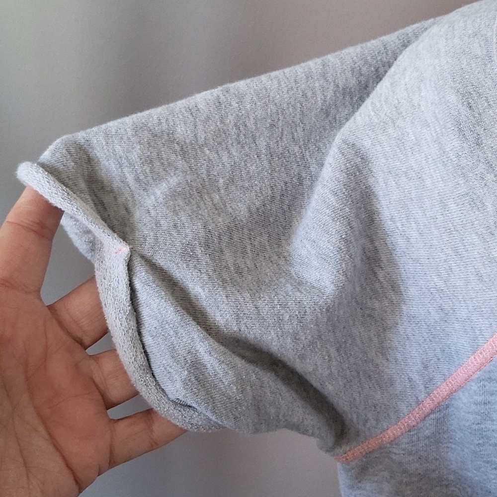 Maurices mixed material heather gray and hot coral colored sheer back tee - Picture 9 of 15